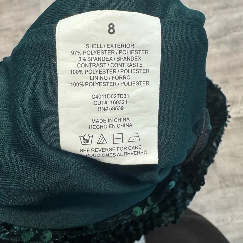 Speechless Short Sleeve Green Sequin Bodice Tulle Skirt Party Dress Girls Sz. 8